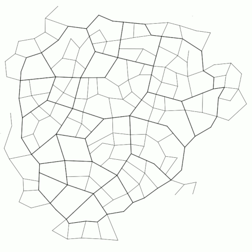 a graph with even more densely packed and connected roads