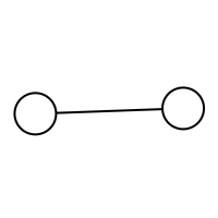 a graph with two nodes linked by an edge